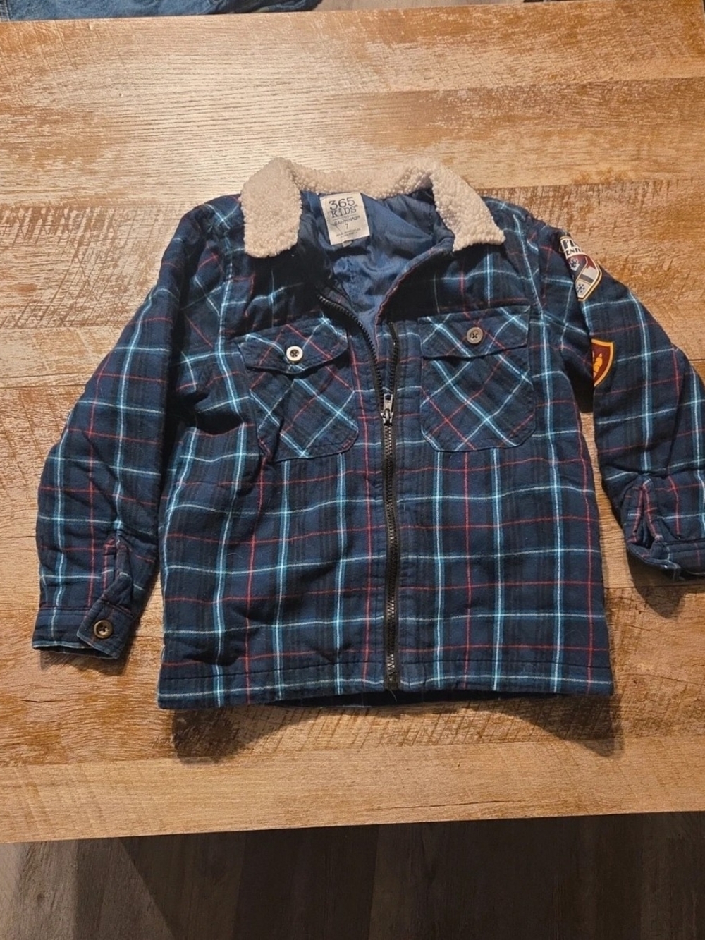 Garanimals Navy Plaid Sherpa Collar Jean Jacket